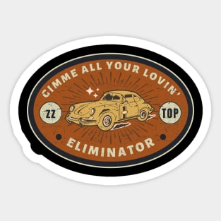 Zz Top - Eliminator // Art Work Logos Vintage Style Fan Art Designs Sticker